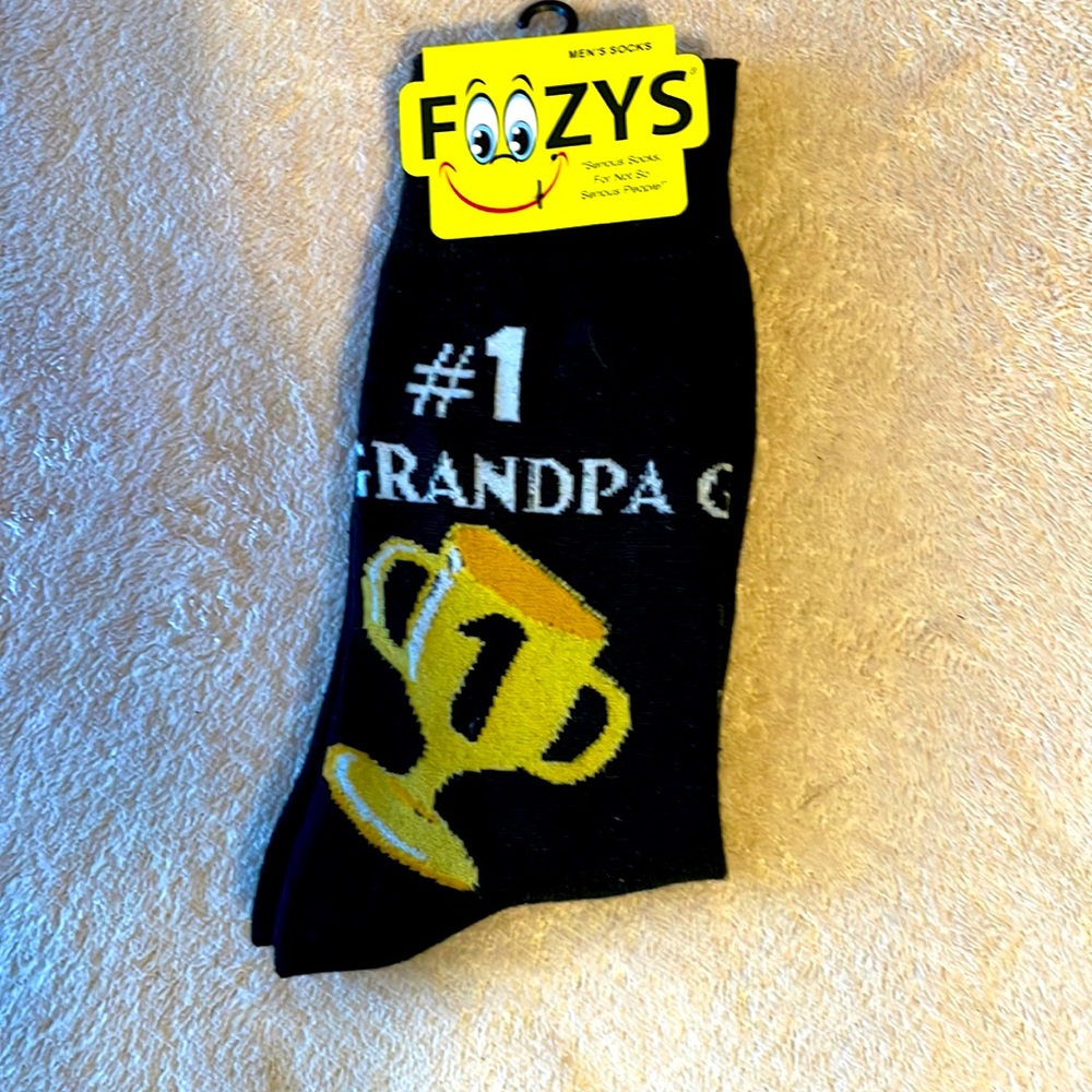 Foozy’s Men’s Collection. Black #1 Grandpa socks